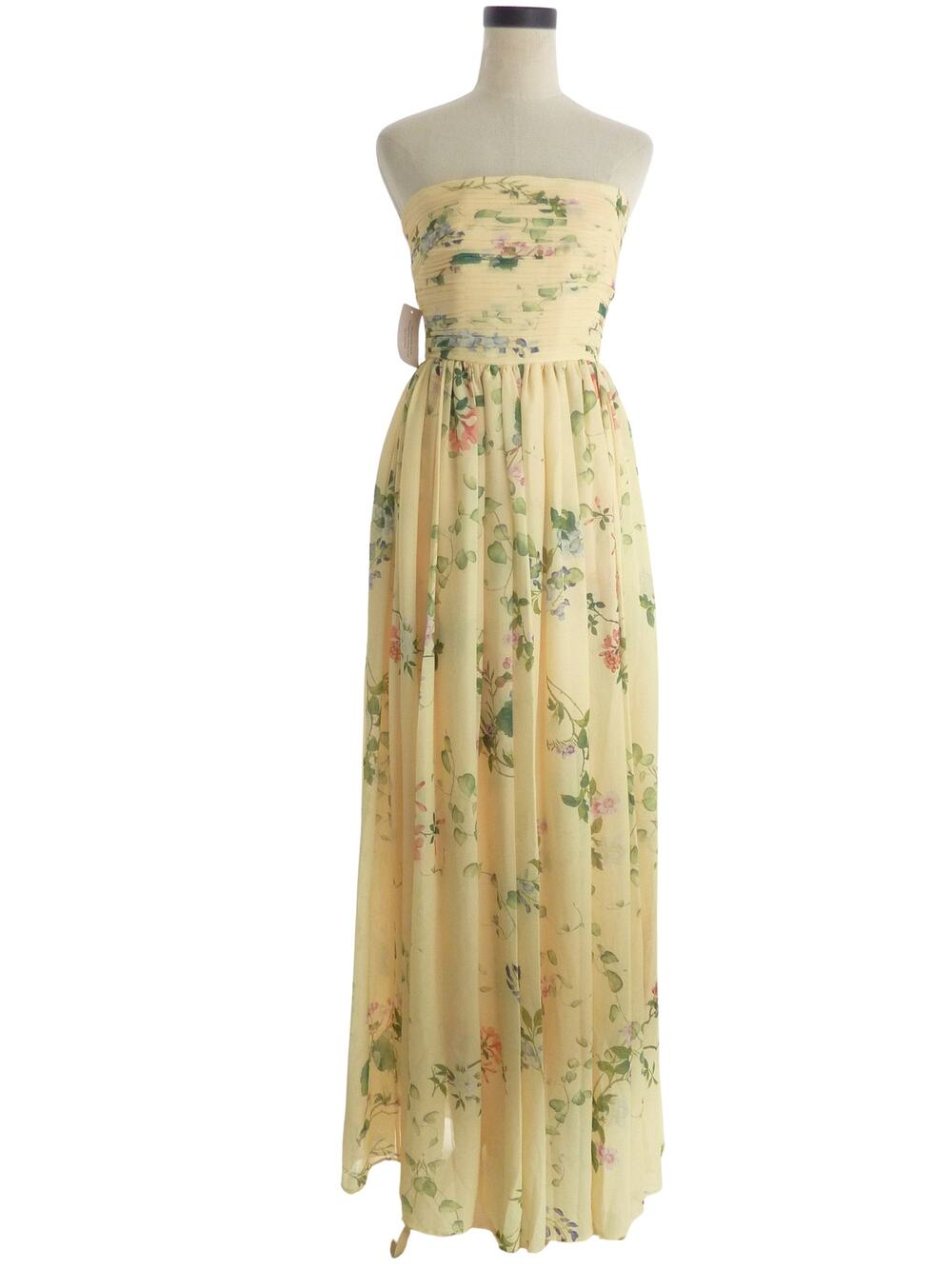 SAU LEE Womens Camille Dress Size US 4 Soft Yellow Polyester Maxi Sleeveless